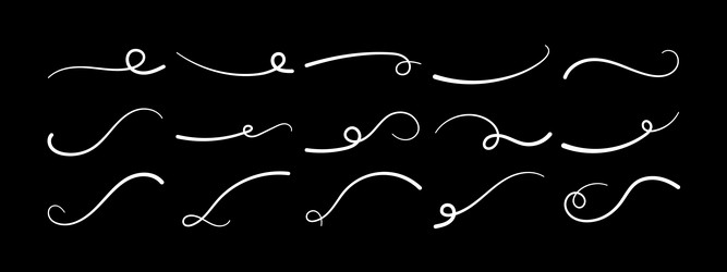 swoosh underline hand drawing set vector