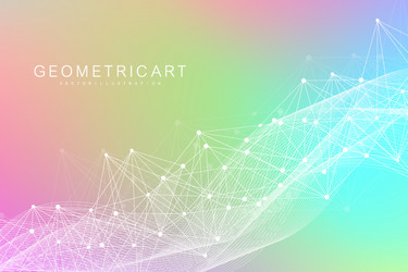 geometric abstract background with connected line vector image