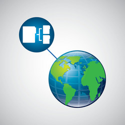 globe world connection data transfer service vector image