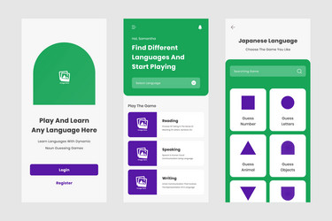 learning language interface design template vector image
