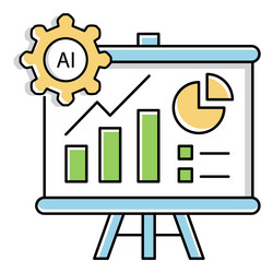 marketing analytics ai automation chart icon vector image