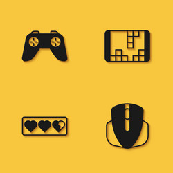 set game controller or joystick computer mouse vector image