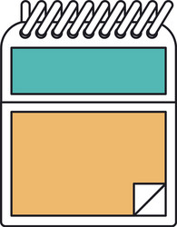 silhouette color sections of notepad with spiral vector image