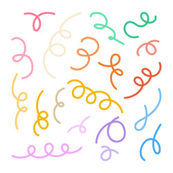squiggle loop colorful lines set vector image