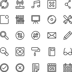 web and mobile ui line icons 11 vector