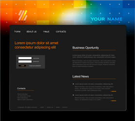 website template with abstract header art vector image