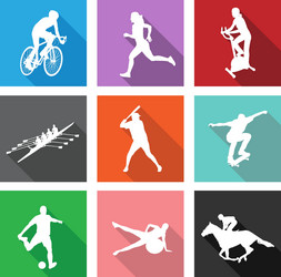 9 sport icons vector