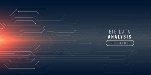 big data technology background with circuit lines vector image