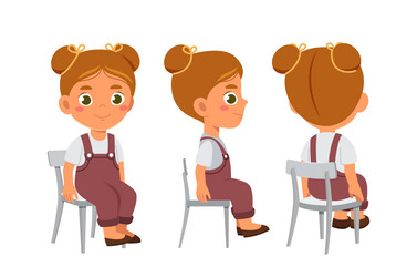 character girl set vector