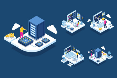 Cloud Server Data Center Network vector image