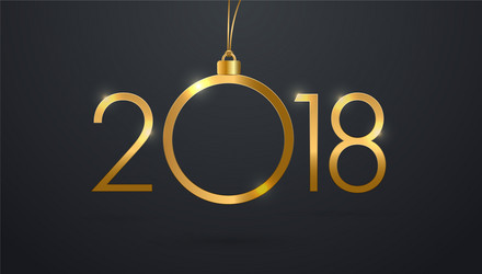 New year black background with golden text 2018 vector