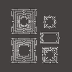 retro frame with place for text line art design vector image