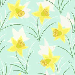 seamless pattern with daffodils vector image