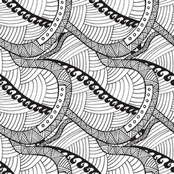 Seamless pattern with wave triangle and line vector