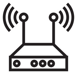 wifi router wireless internet device line icon vector