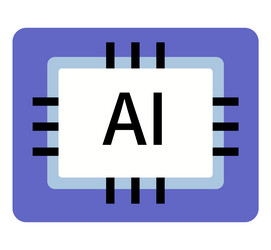ai microchip icon representing artificial vector image