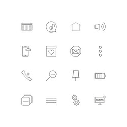 interface linear thin icons set outlined simple vector image