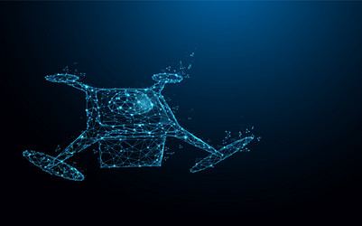 Drone Delivery with Particle Lines vector image