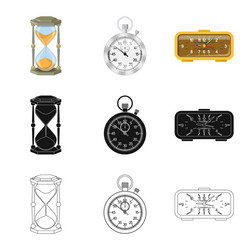 isolated object of clock and time symbol set vector image
