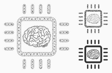 neural chip mesh 2d model and triangle vector image