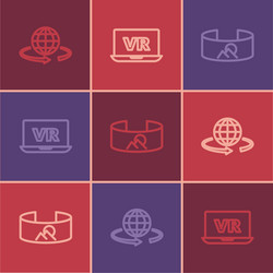 set line 3d modeling 360 degree view and virtual vector image