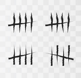 Tally marks on the wall vector