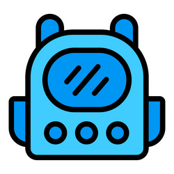 cute robot face with antennae and buttons smiling vector image