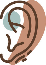 Human ear on a white background vector