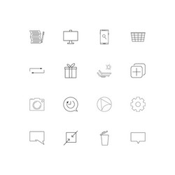 Interface linear thin icons set outlined simple vector