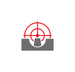 aim related icon on background for graphic and web vector image