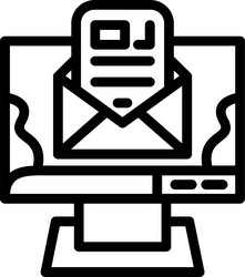email open rate linear style icon design vector image