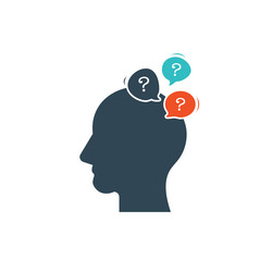 human head with question marks symbol faq concept vector