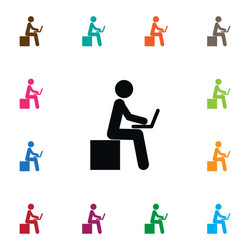 isolated developer icon learning element vector image