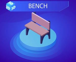 bench isometric design icon web 3d colorful vector image