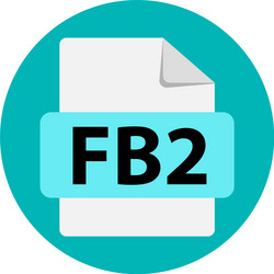 blue icon fb2 file format extensions vector image