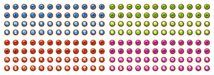 circle web buttons with wooden frame and icons vector image