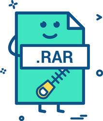 computer rar file format type icon design vector image