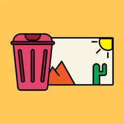 delete image flat icon on color background vector image