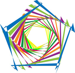 geometric shape design element with inward vector image