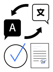 language translation process with validation vector image