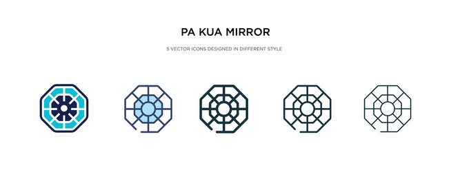 pa kua mirror icon in different style two vector image