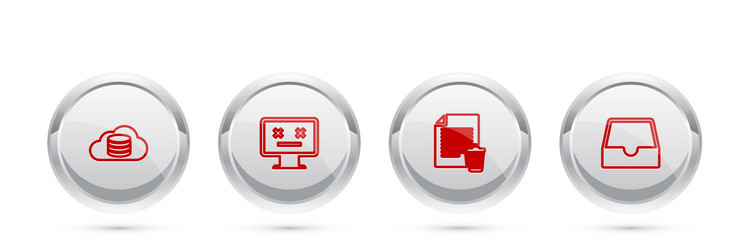 set line cloud database dead monitor delete file vector image