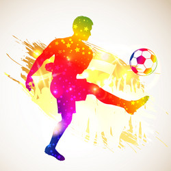 silhouette soccer player vector