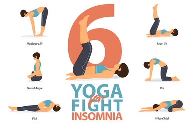 6 Yoga Poses for Insomnia Relief Vector Image