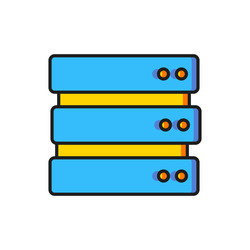 color server data web hosting icon isolated vector image
