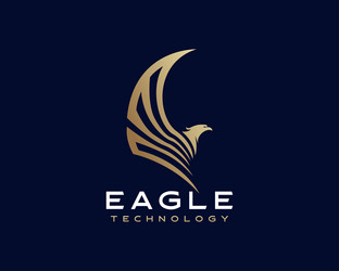 Eagle and letter e logo design Royalty Free Vector Image