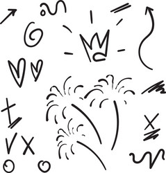 Hand drawn collection design element doodle Vector Image