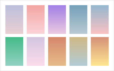 modern soft color palette gradient backgrounds set vector