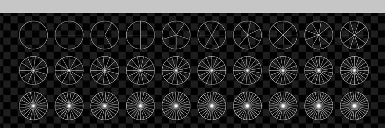 segment slice set simple geometry diagram vector image