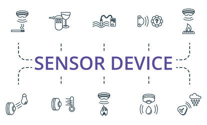 sensor device icon set collection of simple vector image